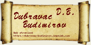 Dubravac Budimirov vizit kartica